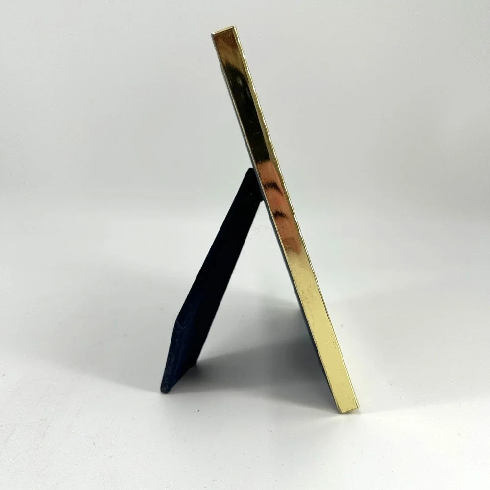 Vintage Gold-Tone Metal 5x7‎ Picture Frame Mid-Century Tabletop or Gallery Wall